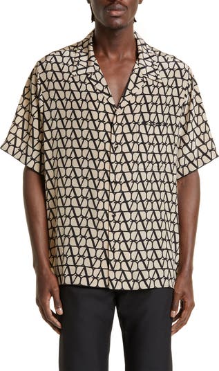 Cotton T-shirt With Toile Iconographe Print for Man in Beige/black