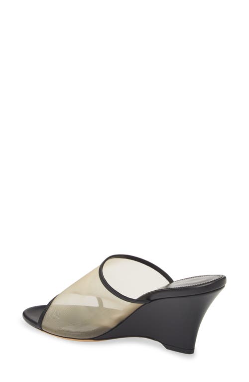 Shop Khaite Marion Wedge Slide Sandal In Black/nude