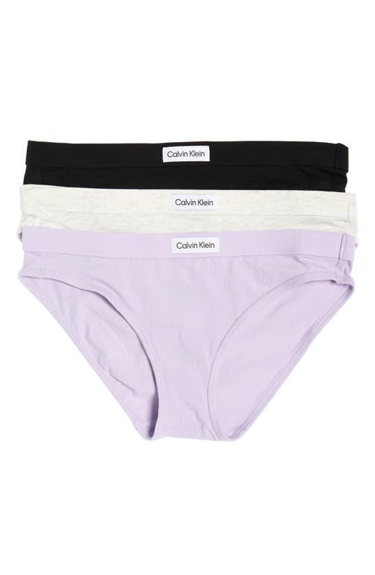 Calvin Klein Assorted 3-pack Bikinis In L6y Black/ Snow