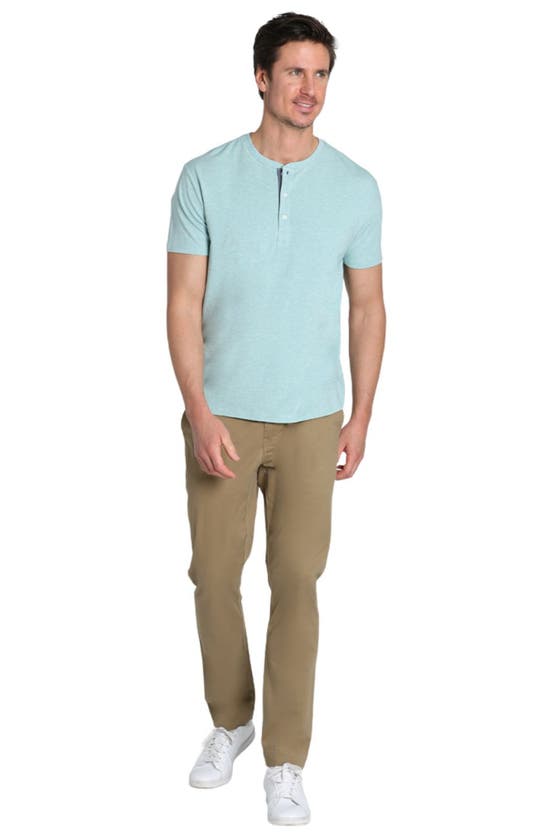 Shop Jachs Pima Cotton & Modal Henley T-shirt In Green