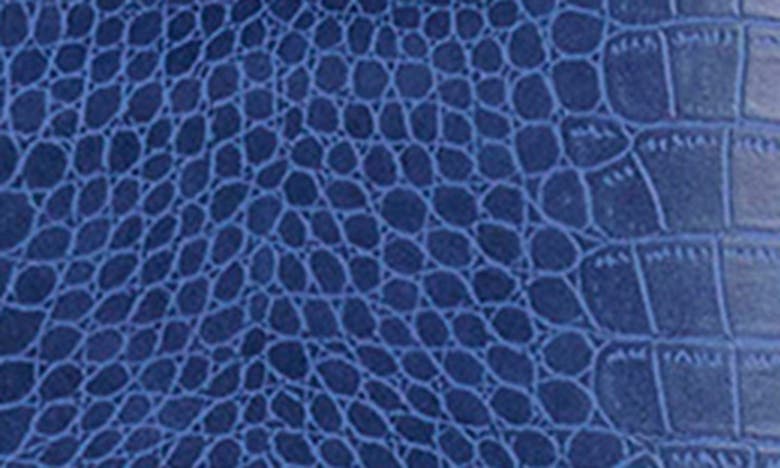 Naked Wardrobe Buckle Up Croc Embossed Miniskirt In Dark Blue