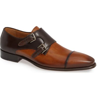 Mezlan Bardem Double Monk Strap Shoe, Brown