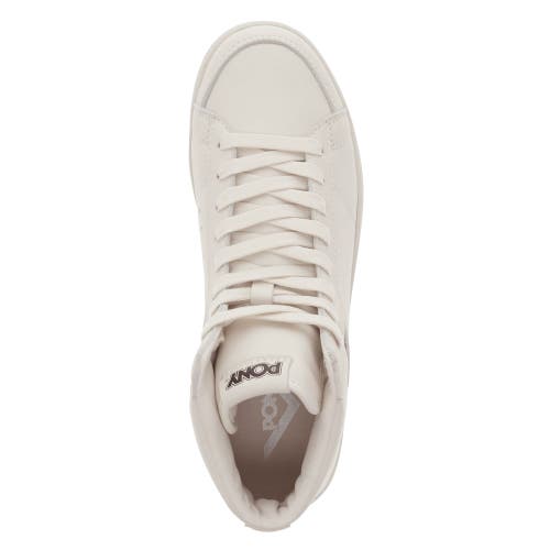 Pony Mens M-80 High Genuine Leather Premium Lace Up Athletic Sneaker Shoe In Off White/black