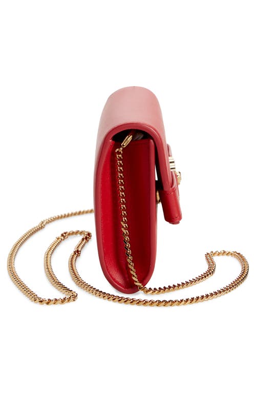 Shop Versace Medusa '95 Leather Crossbody Bag In Lipstick Red- Gold