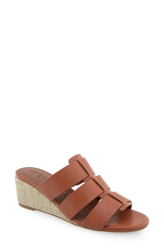 Shop Aerosoles Wilma Wedge Sandal In Ginger Bread Pu