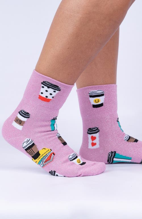 Shop Sock It To Me Running Latte Socks In Pink/white Multi