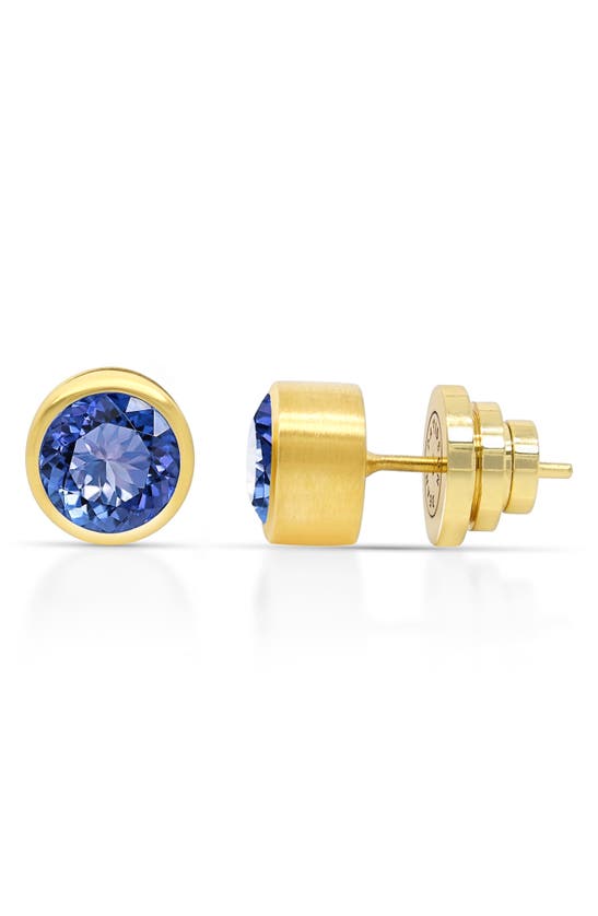 Shop Dean Davidson Signature Midi Knockout Stud Earrings In Midnight Blue/gold