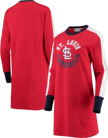 Women's G-III 4Her by Carl Banks Navy St. Louis Cardinals Hurry Up Offense Long Sleeve Dress Size: Large