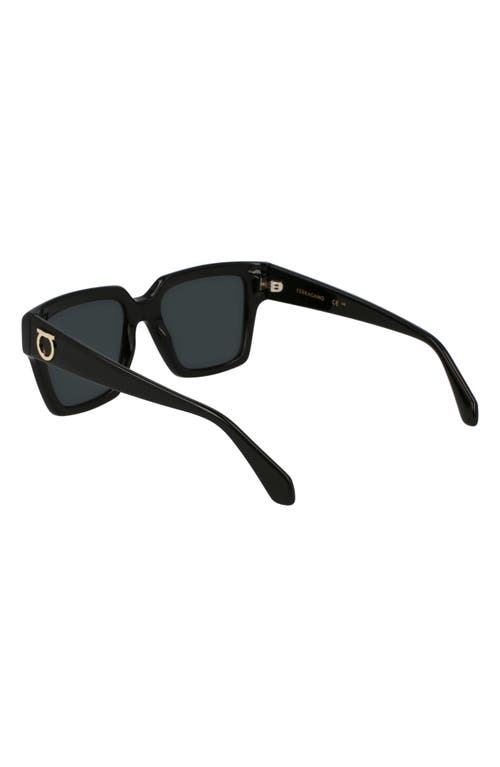 Ferragamo Gancini Acetate Square Sunglasses In Black