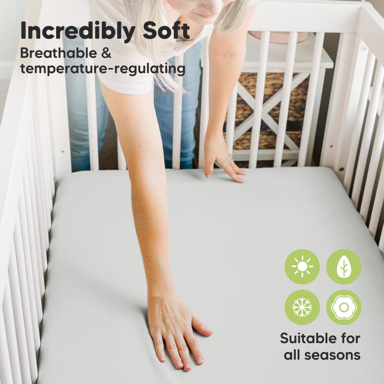 Keababies Isla Fitted Mini Crib Sheets In French Gray