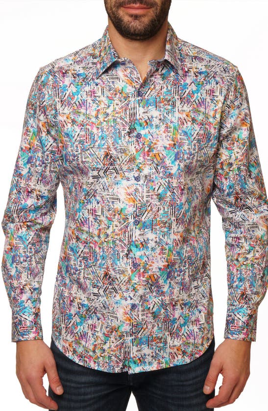 Shop Robert Graham Salton Long Sleeve Cotton Button-up Shirt In Blue Multi