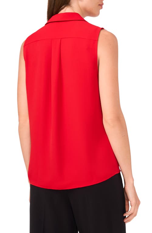 Shop Halogenr Halogen(r) Sleeveless Button-up Top In Ultra Red