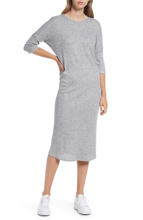 caslon(r) Rib Midi Dress in Grey Heather