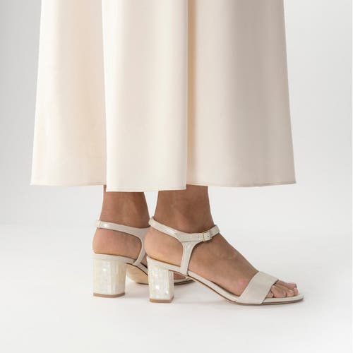 FREYA ROSE FREYA ROSE MARTINA MIDI IVORY ANKLE STRAP PEARL HEEL 