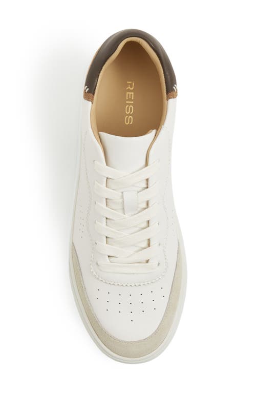 Shop Reiss Amanda Sneaker In Chocolate/white