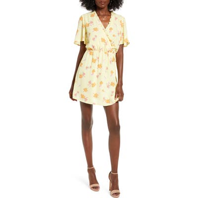 All In Favor Ruffle Wrap Dress, Yellow