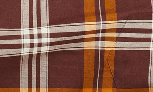 Ben Sherman Regular Fit Plaid Short Sleeve Button-down Shirt In Wine