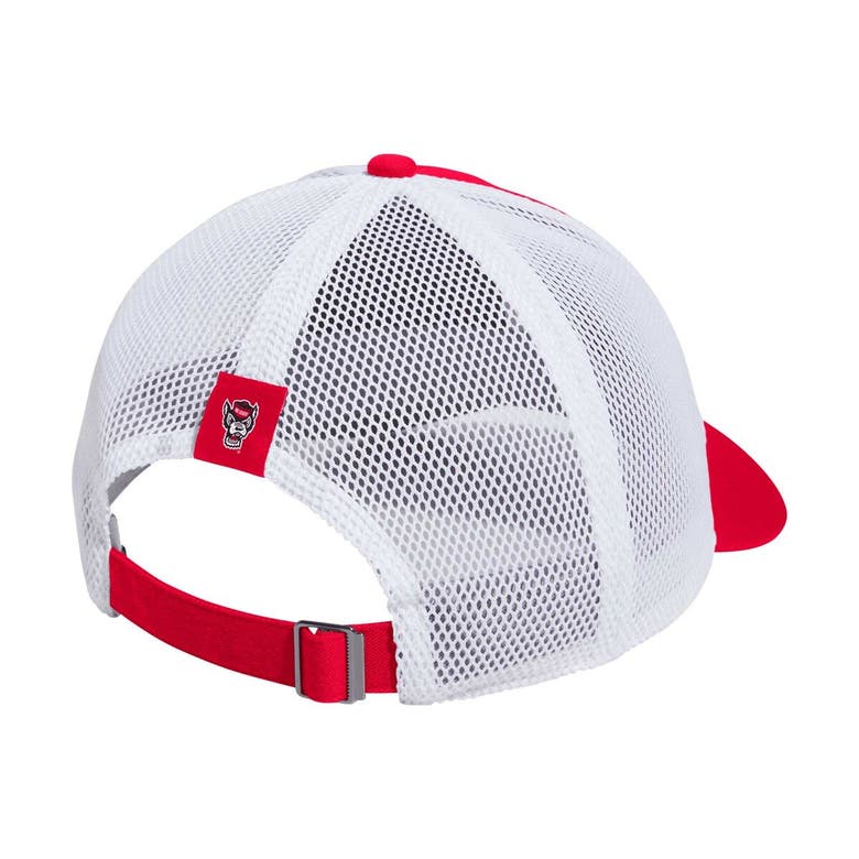 Adidas Originals Adidas Red Nc State Wolfpack Mascot Block Letter Slouch Trucker Adjustable Hat In White