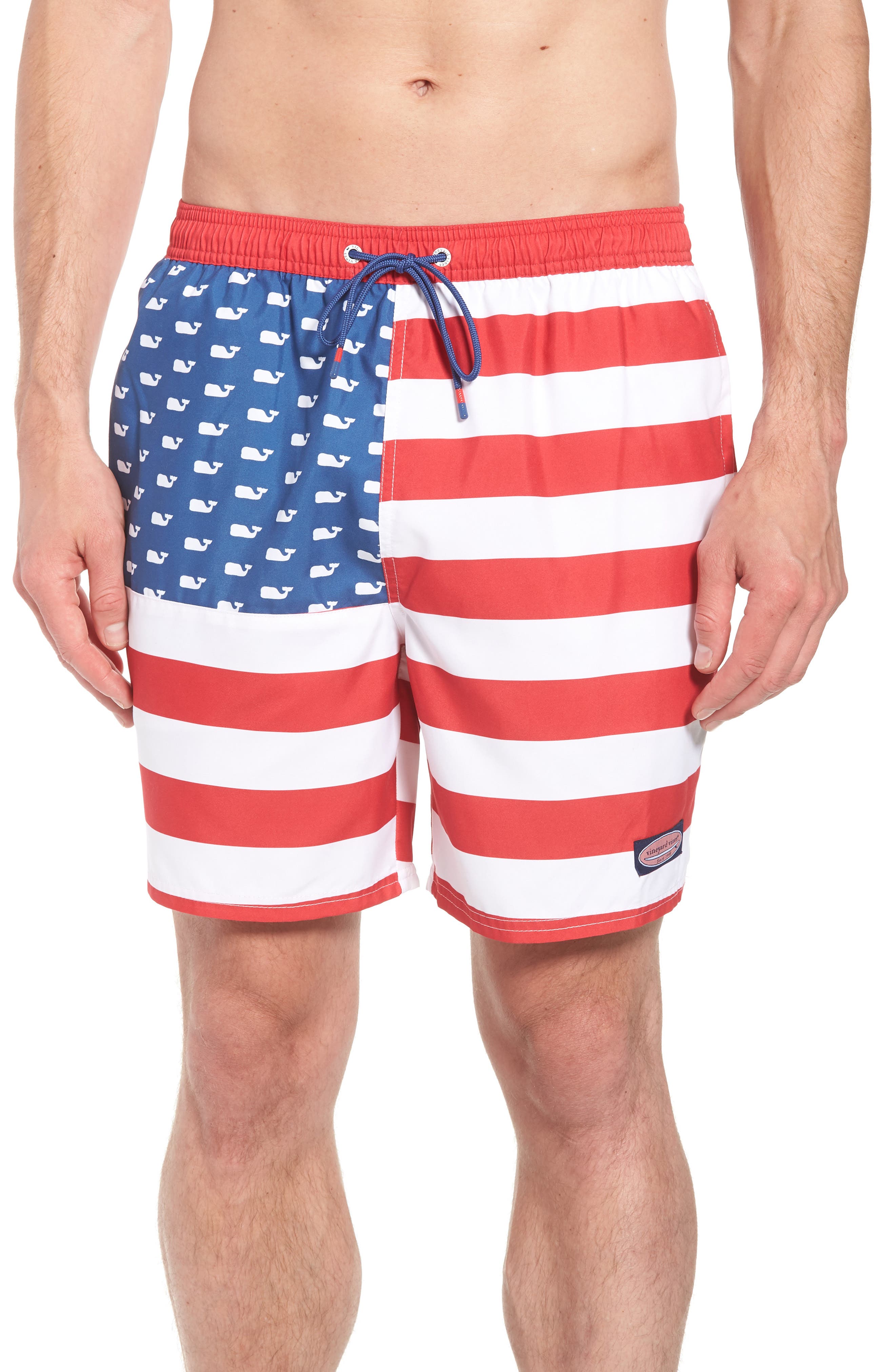 vineyard vines american flag swim trunks