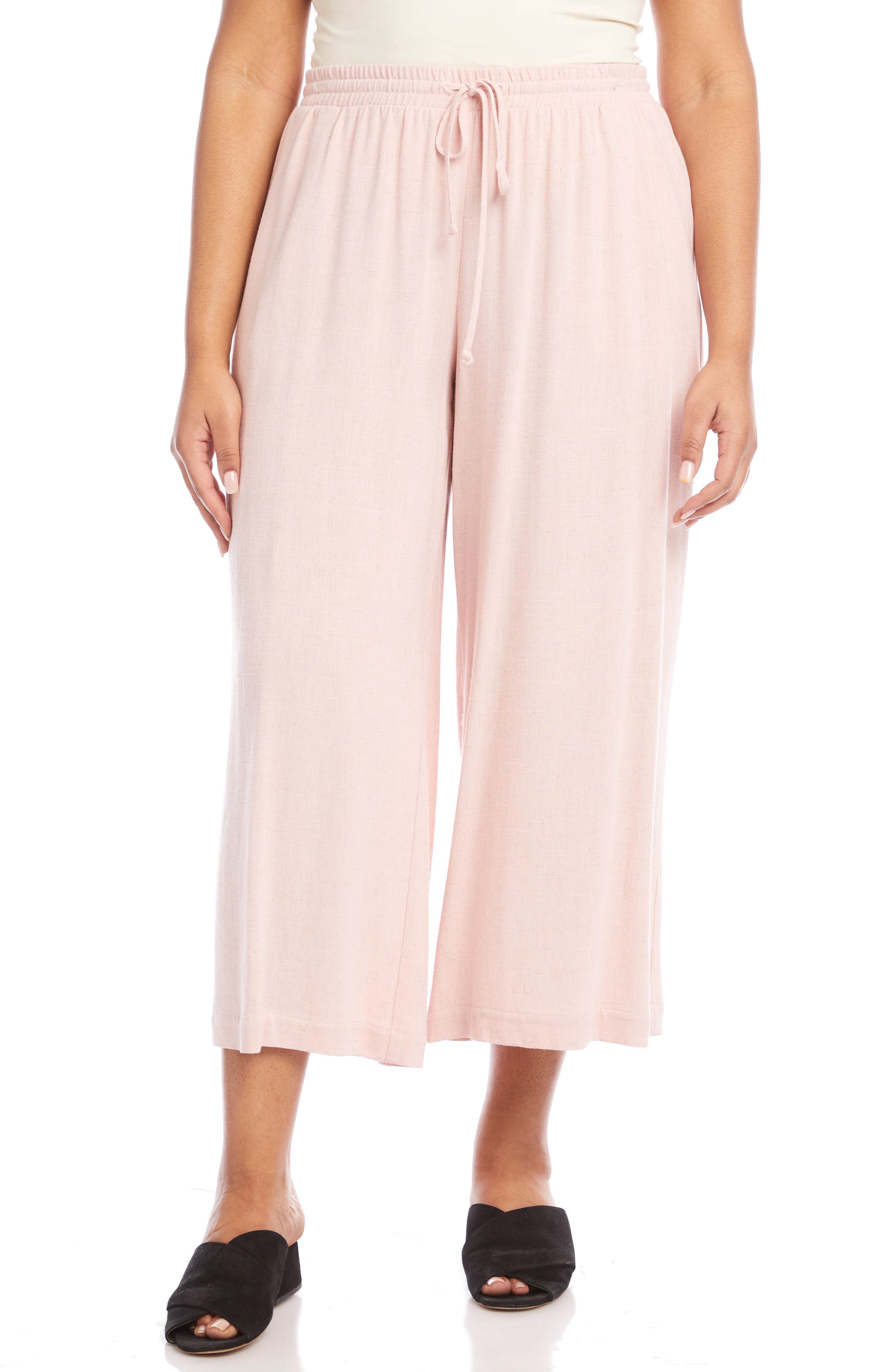 Karen Kane Wide Leg Crop Pants In Ros 