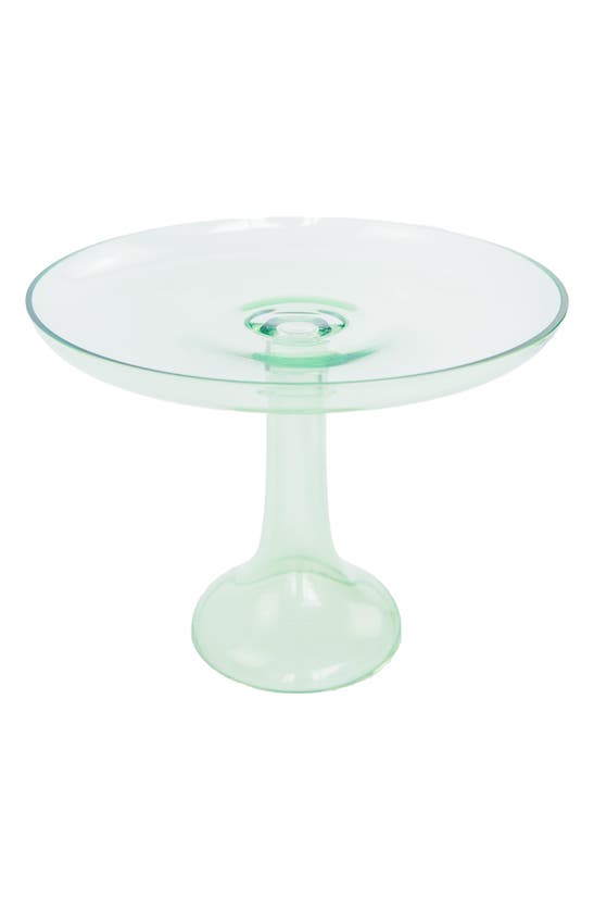 Estelle Colored Glass Cake Stand In Mint Green