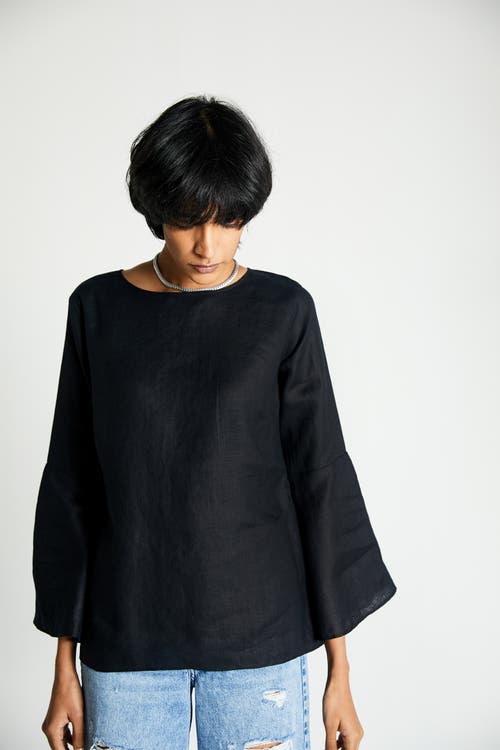 Shop Reistor The Button Back Shirt In Black