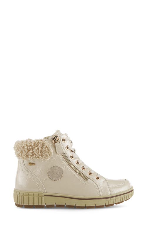 Shop Spring Step Alps Water Resistant Faux Shearling Sneaker In Beige Patent