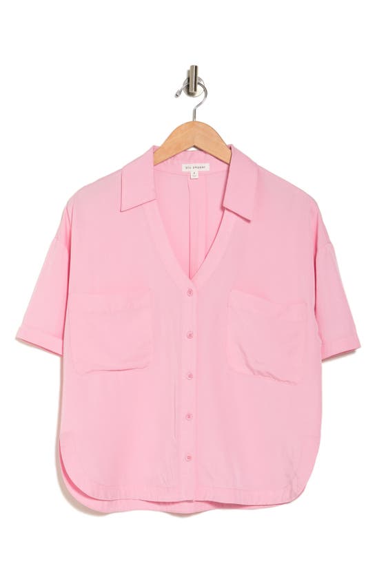 Shop Blu Pepper Short Sleeve Woven Top In Pink