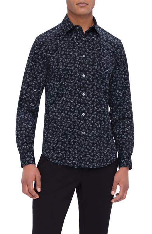 Bugatchi Jimmy OoohCotton® Abstract Print Button-Up Shirt in Black 