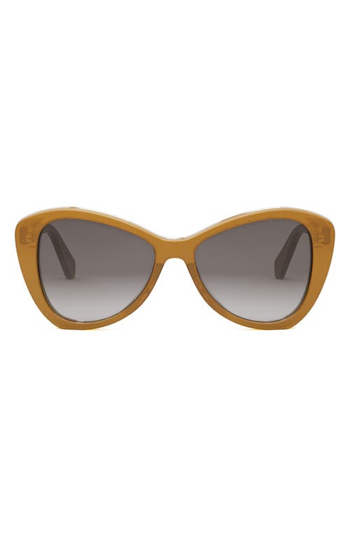 Celine Butterfly 55mm Sunglasses In Light Brown/gradient Brown