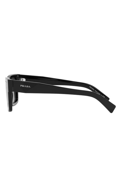 Shop Prada 52mm Rectangular Sunglasses In Black/dark Grey