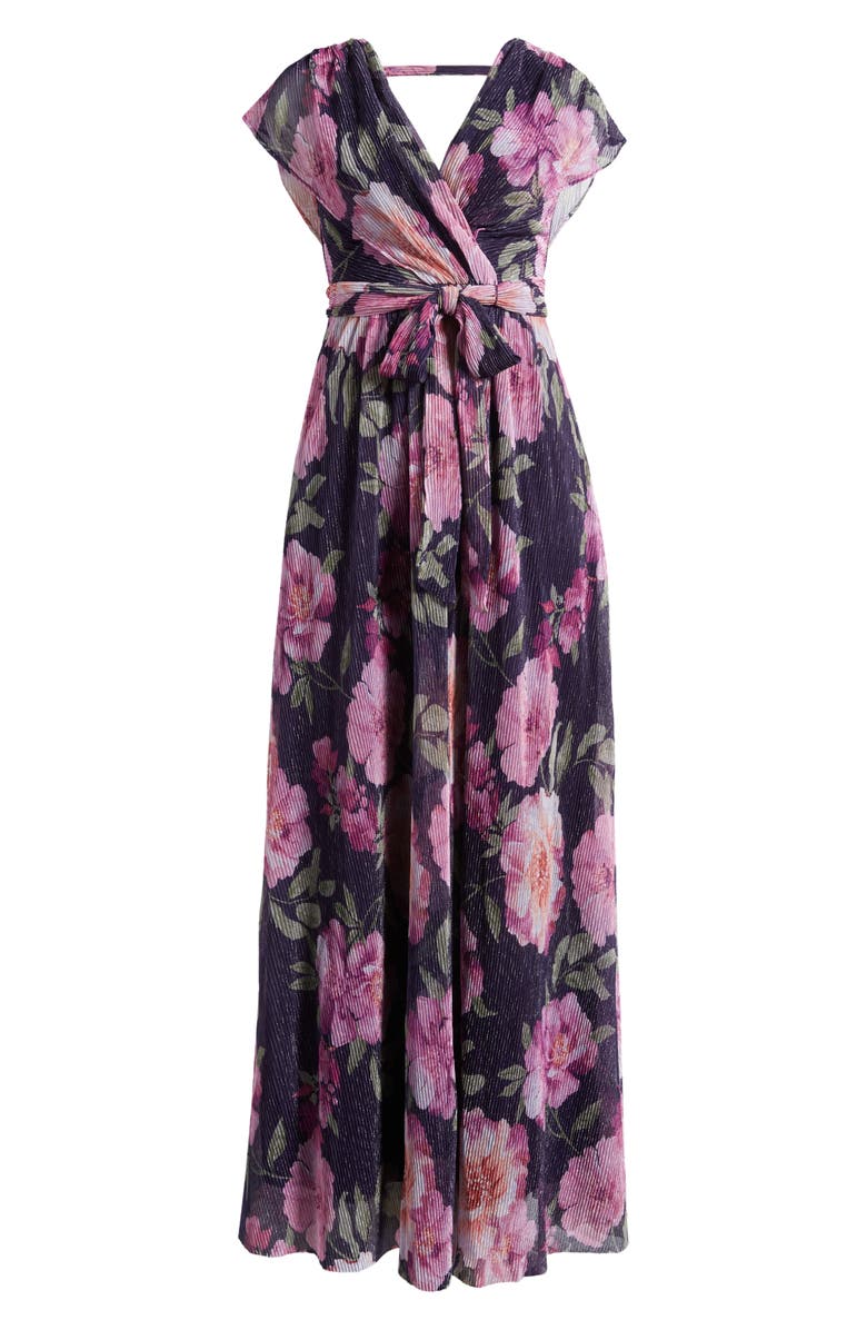 Eliza J Floral Print Tie Waist Maxi Dress | Nordstrom