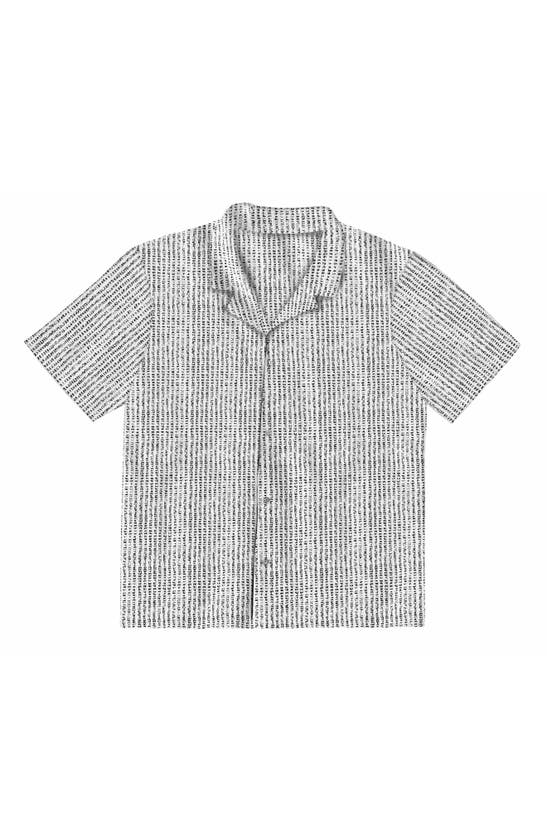 Shop Fleece Factory Checkbox Short Sleeve Stretch Button-up Shirt In Ivory