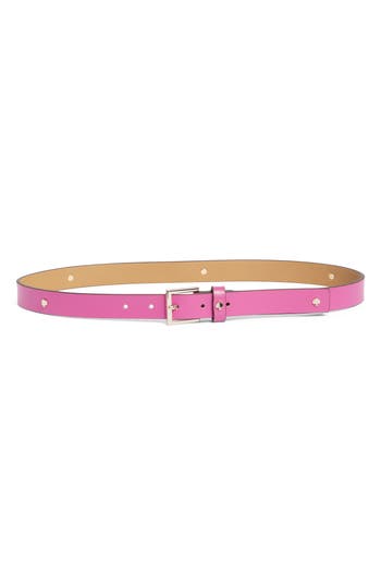 Shop Kate Spade New York Spade Belt In Rhododendron Grove/pale Gold