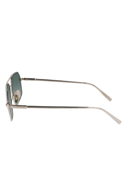Ferragamo Prisma 58mm Navigator Sunglasses In Light Gold/green