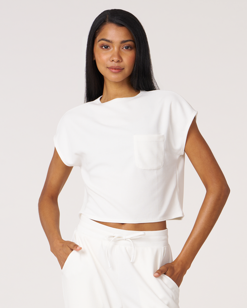 Shop Rebody Active Retreat Pocket Waffle Tee In White