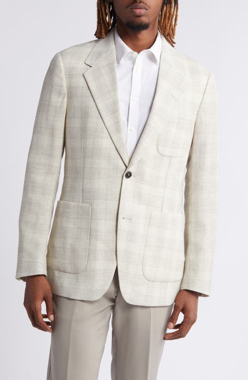 Shop Tiger Of Sweden Julien Slim Fit Check Stretch Wool Blend Sport Coat In Natural White