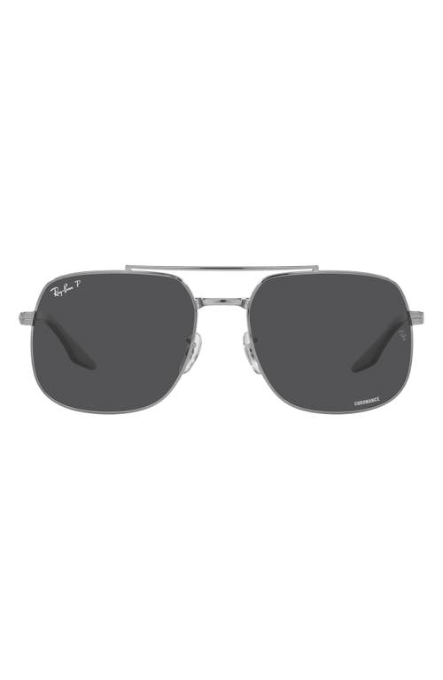Ray-Ban 56mm Polarized Square Sunglasses in Gunmetal at Nordstrom