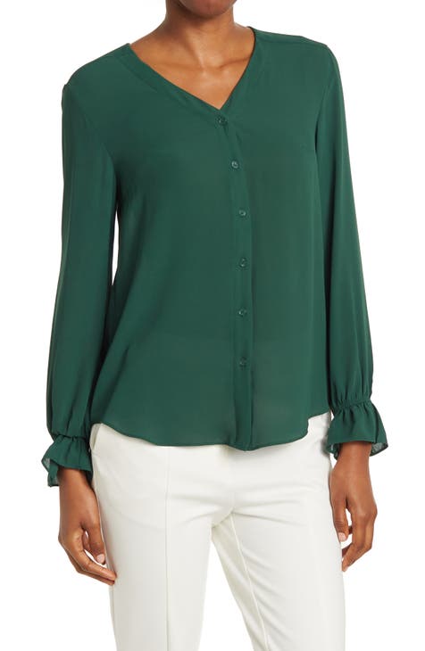 Women's Green Button Down Shirts | Nordstrom Rack
