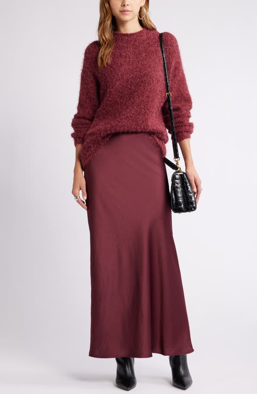 Open Edit Marled Mock Neck Sweater In Burgundy Field
