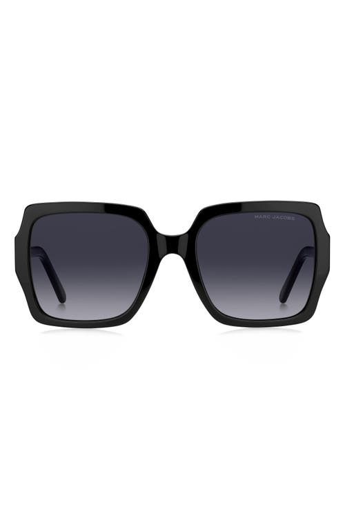 Marc Jacobs 55mm Gradient Square Sunglasses In Black