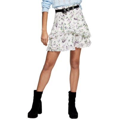 Topshop Idol Desiree Layered Skirt, US (fits like 6-8) - Ivory