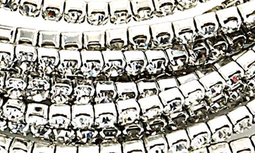 Panacea Set Of 10 Crystal Bracelets In Silver