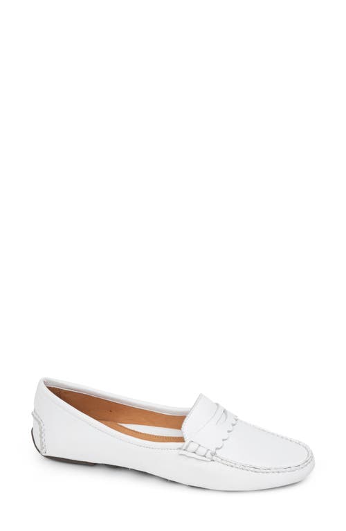 Janet Scalloped Driving Loafer in White