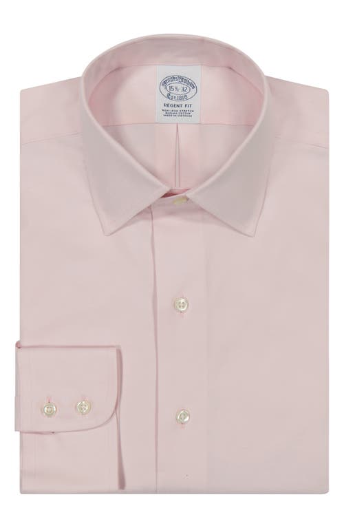 Brooks Brothers Non-Iron Stretch Supima Cotton Dress Shirt Pink at Nordstrom,