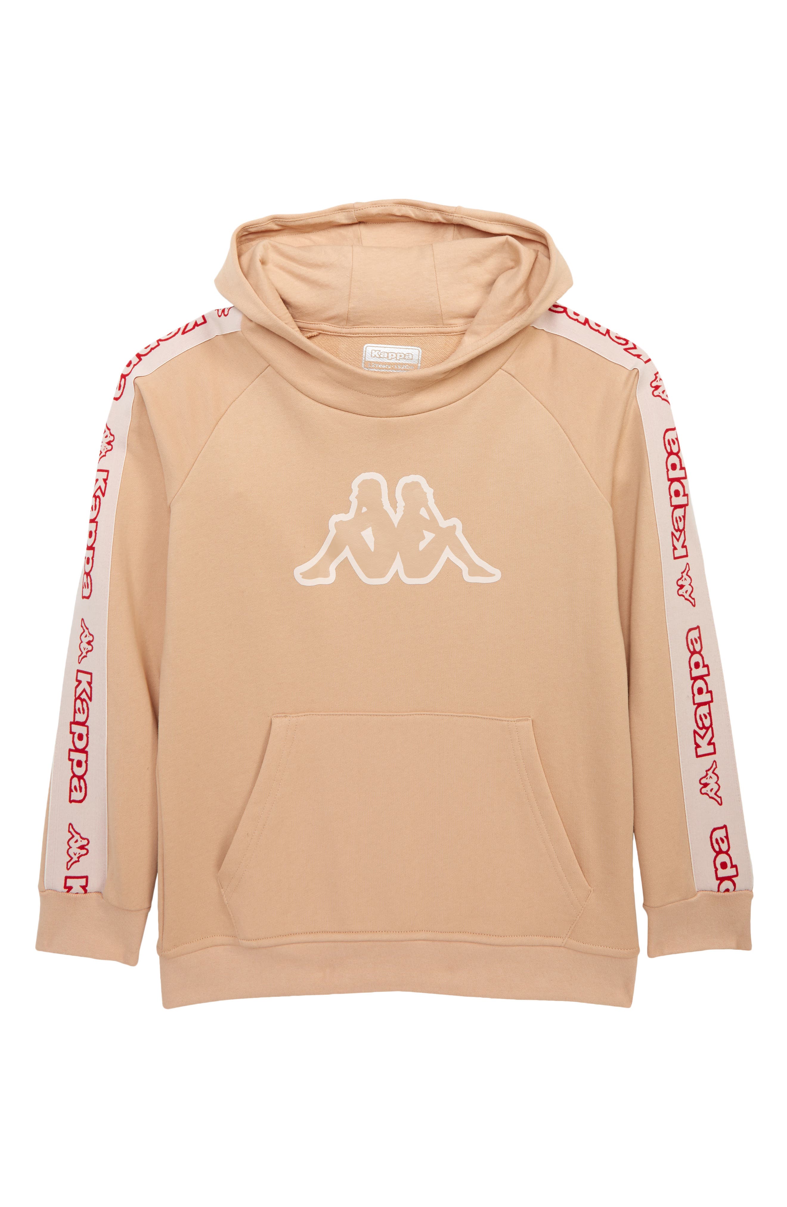 Kappa Kids' Logo Tape Hoodie in Beige-Pink-Red Cherry at Nordstrom, Size 6Y Us