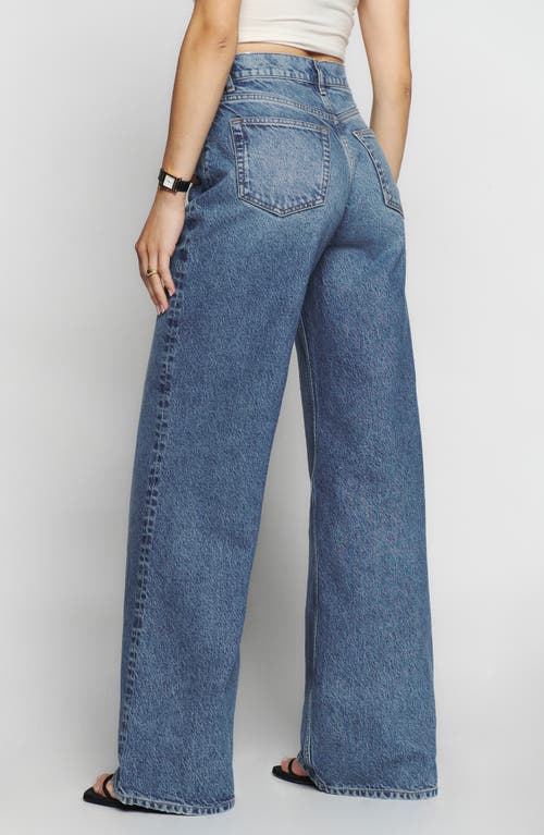 Shop Reformation Cary Slouchy Low Rise Wide Leg Jeans In Colorado