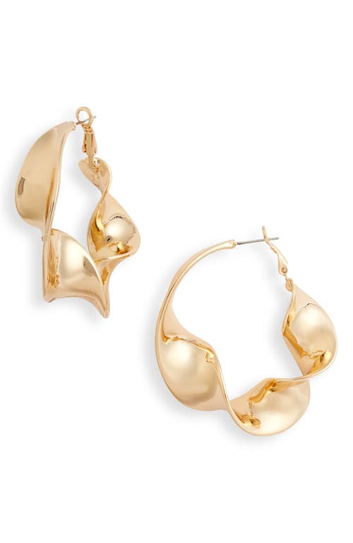 Open Edit Twisted Hoop Earrings in Gold at Nordstrom