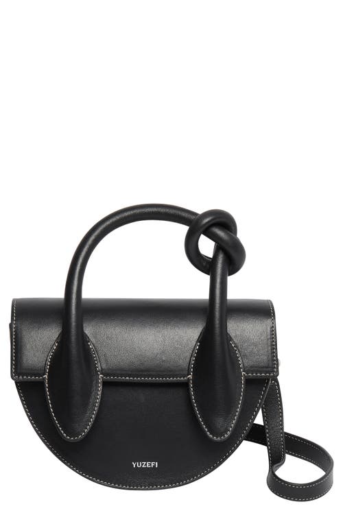 Yuzefi Pretzel Leather Crossbody Bag in Black