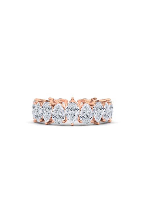 Hautecarat Alternating Pear Lab Created Diamond Eternity Ring In Rose Gold